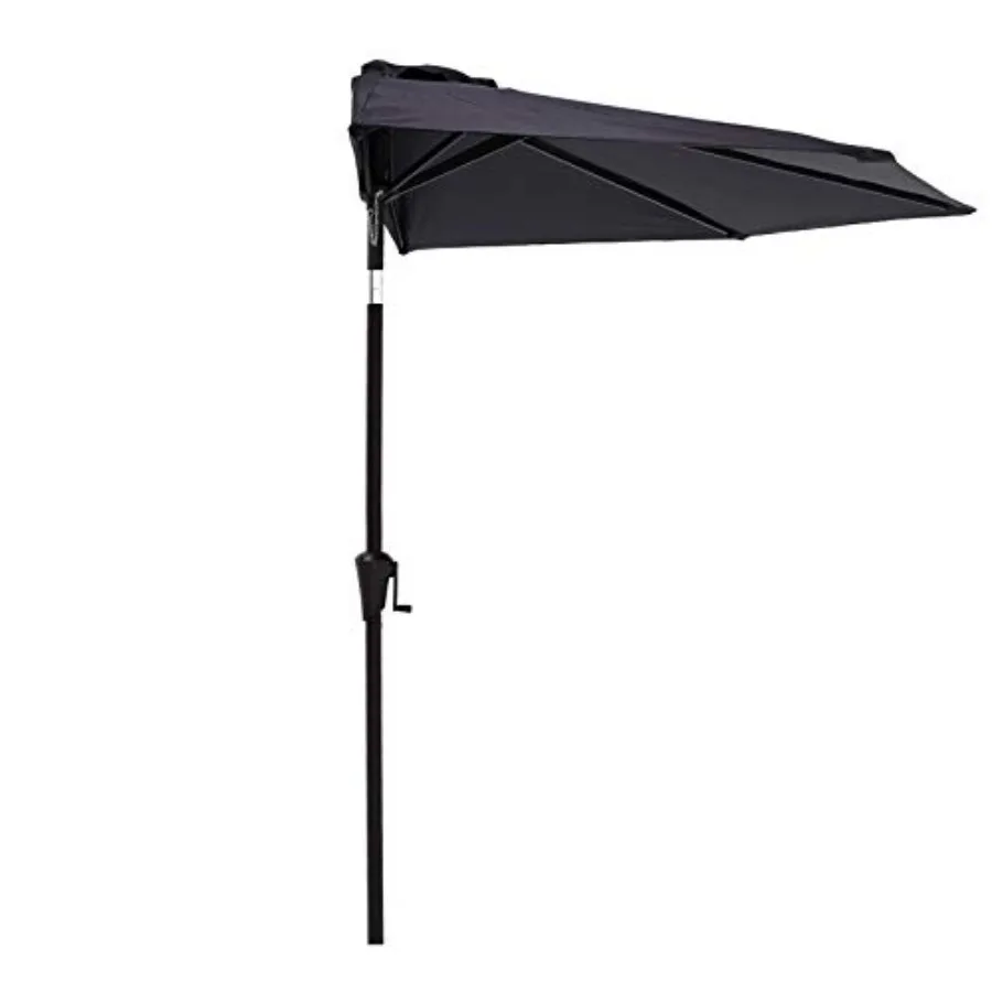 

9 Feet Half Round Outdoor Patio Market Wall Umbrella with Tilt