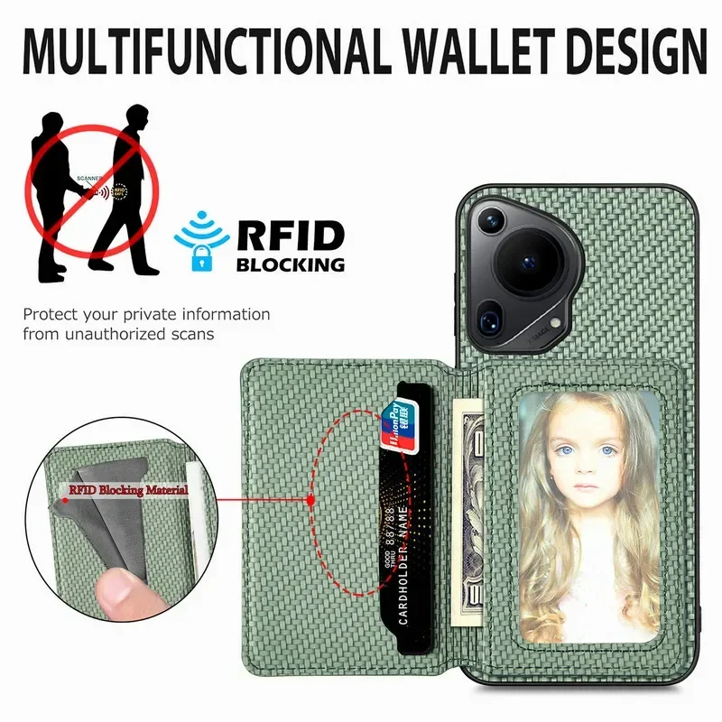 Case For Huawei Pura 70 Pro Plus 70 Ultra Wallet Card Holder Leather Phone Cover for Huawei P60 P50 Pro Magnetic Stand Bag Cases