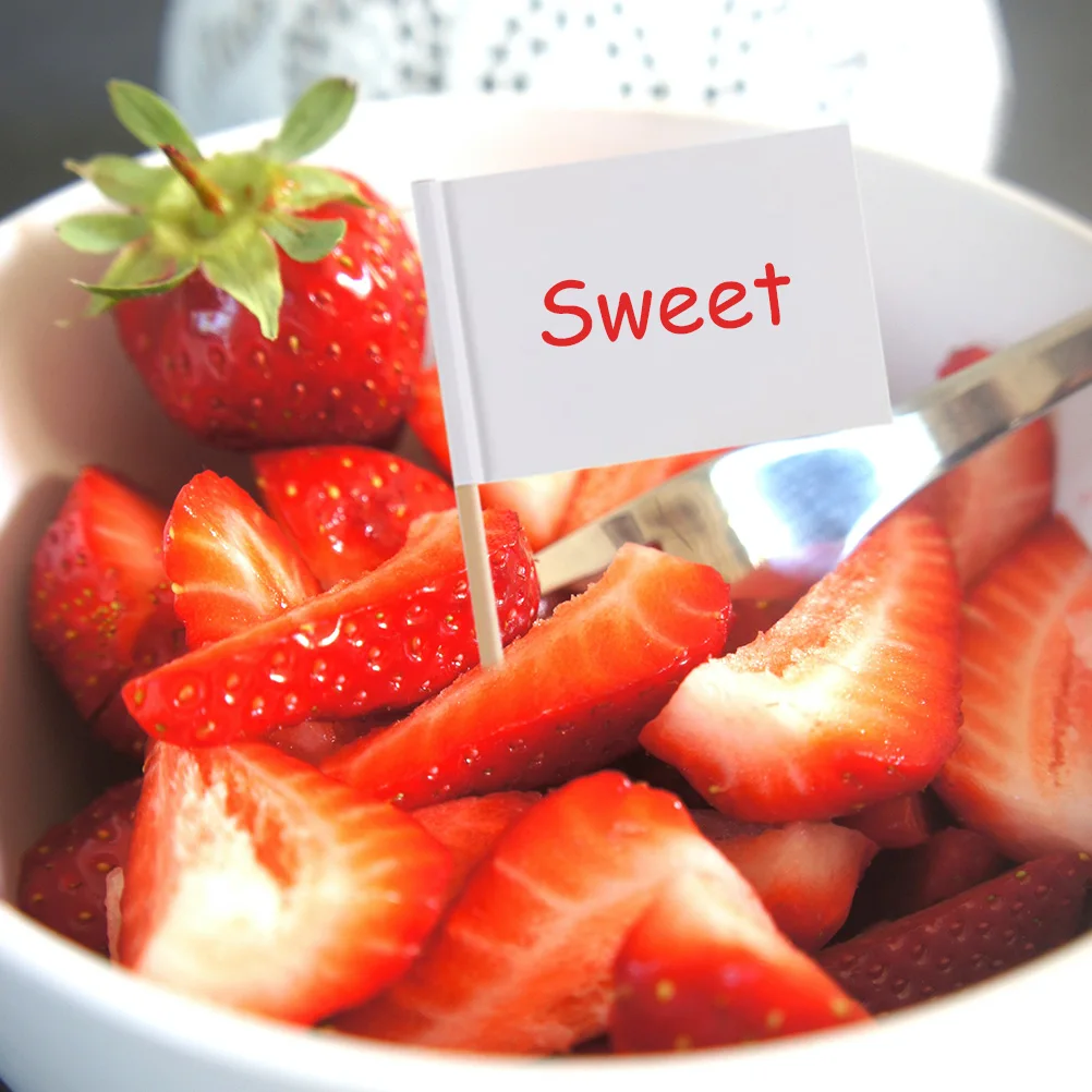 

200Pcs Toothpick Flags Blank Wooden Cake Inserts for Party Cupcake Dessert Toppers Cocktail Picks Toothpick Flags