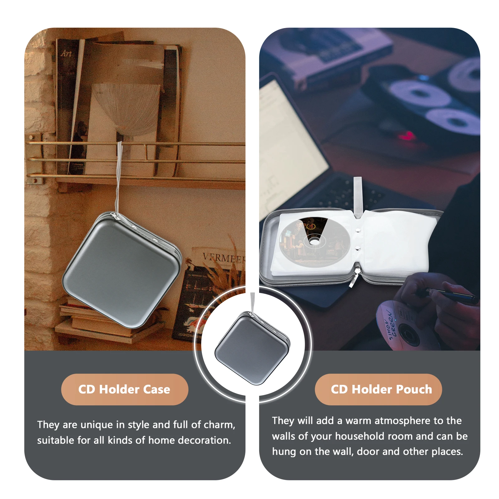 CD Case Organizer Dvd Cases Disc Holder Cute Bag Pouch Bracket Record Storage Portable