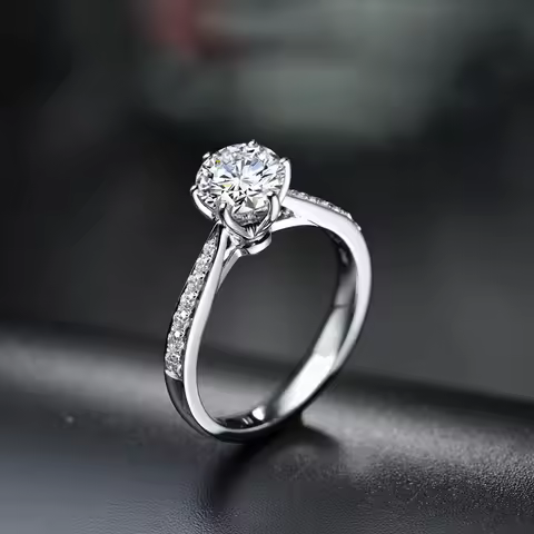 KCRLP korean fashion crystal 925 Sterling silver diamond ring for woman Beautiful moissanite Ring noble Wedding Party jewelry