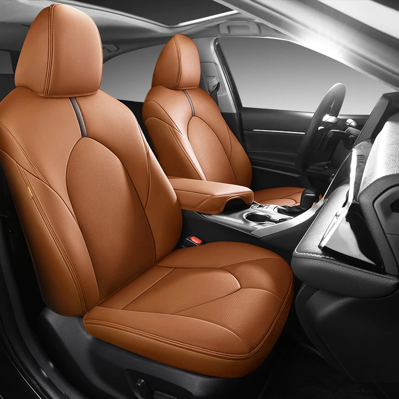

Premium Custom Fit Car Seat Covers For Toyota Camry 2018 2019 2021 2022 2023 Waterproof Faux Leather-Full Set Auto Parts
