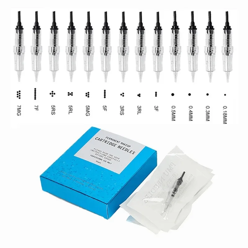 

10Pcs/Box 1RL Tattoo Needle Permanent Makeup Screw Cartridge Needle for Black Pearl P300 P90 Pmu Machine for Microblading Tools