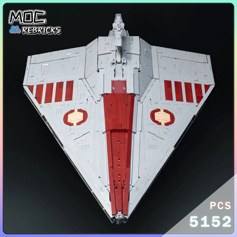 Film Fiksi Ilmiah MOC UCCS Acclamator-Kelas Pesawat Ruang Angkasa Blok Bangunan Serangan Militer Penjelajah Model Batu Bata DIY Mainan Hadiah Natal