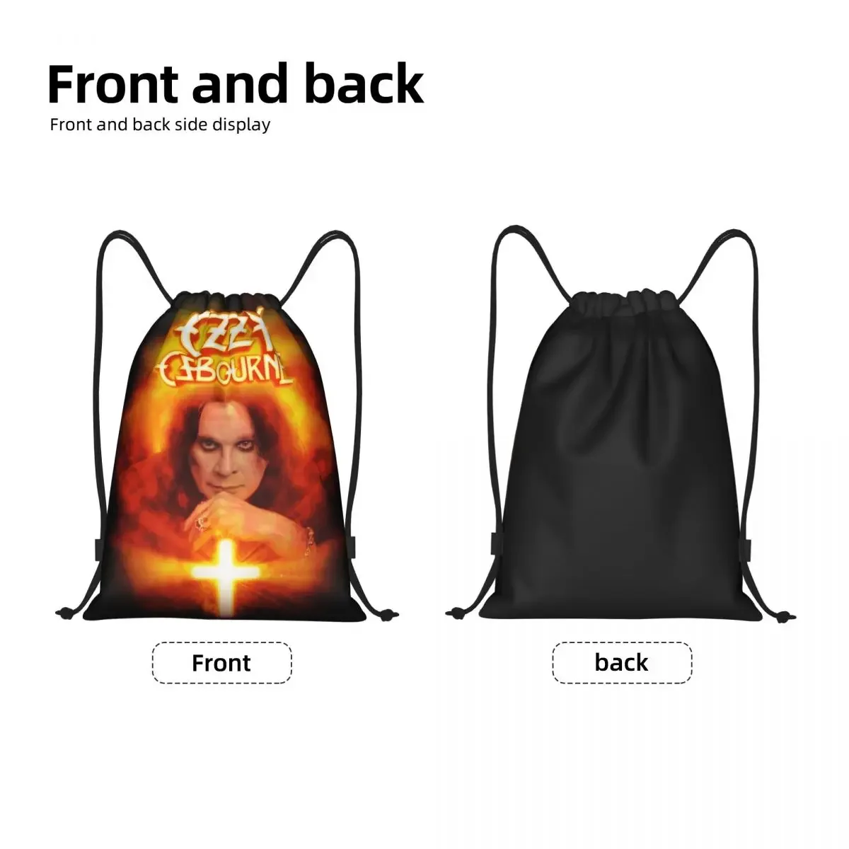 Heavy Band Rock Drawstring Backpack Sports Gym Bag for Men Women Prince Of Darkness Shopping Sackpack