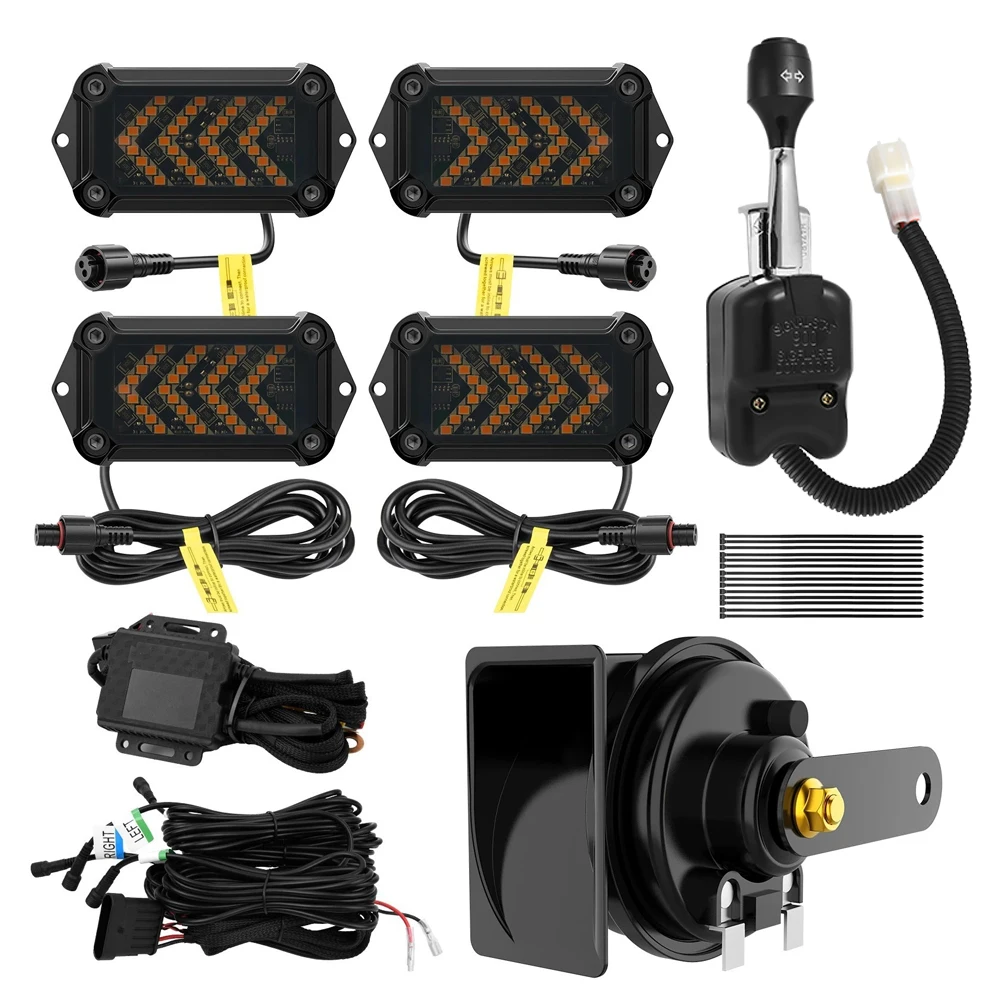 Plug and Play Turn Signal Horn Street Legal Kit For 19+ Polaris Ranger 1000 xp Pre-Wired UTV ATV Blinker w/ Lever Column Switch