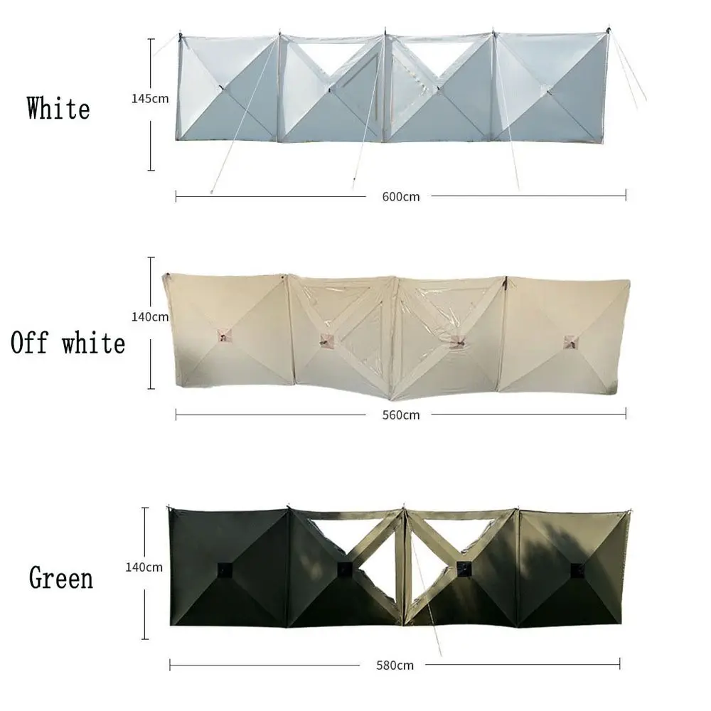 Outdoor Foldable Camping Shelter Windscreen Windproof Waterproof Windshield Tent For Picnic BBQ Beach Large Tarp Fenced