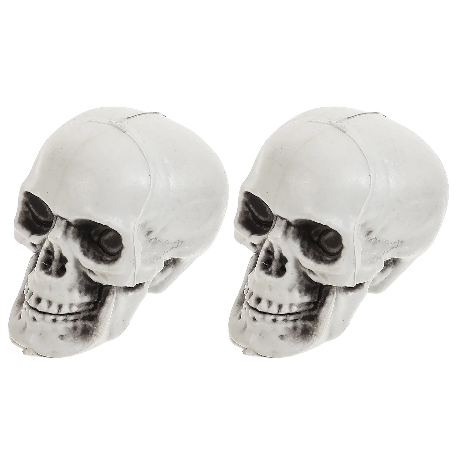 2 Pcs Halloween Skulls Heads Mask Decoration Spider Web Props Haloween