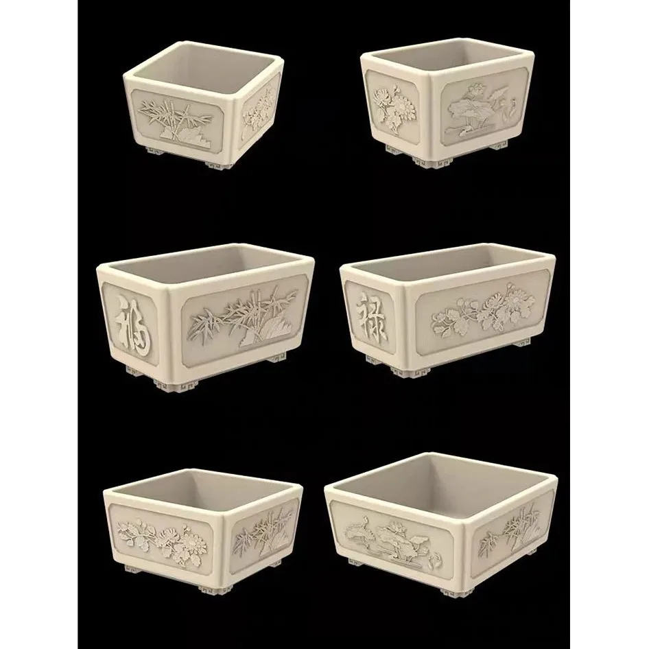 Four-corner flower pot cement mold bottom grouting model rectangular strip balcony European-style household balcony decoration