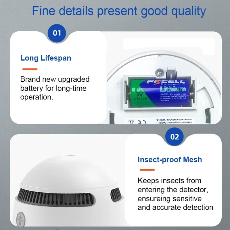 Tuya Smart WiFi Smoke detector 10 year lithium battery operated wireless photoelectric Fire Protection Smoke Detector Smart life