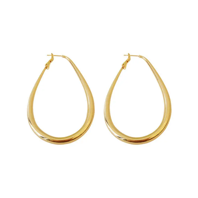 صيف جديد قطرة الماء على شكل S925 الفضة إبرة أقراط بسيطة شخصية العصرية المرأة الرجعية الأقراط الكبيرة #5