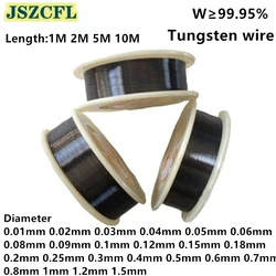 High Purity 99.95% W Tungsten Wire Metal Diameter 0.01mm-1.5mm for Air purifier electrostatic precipitator Length 2M 3M