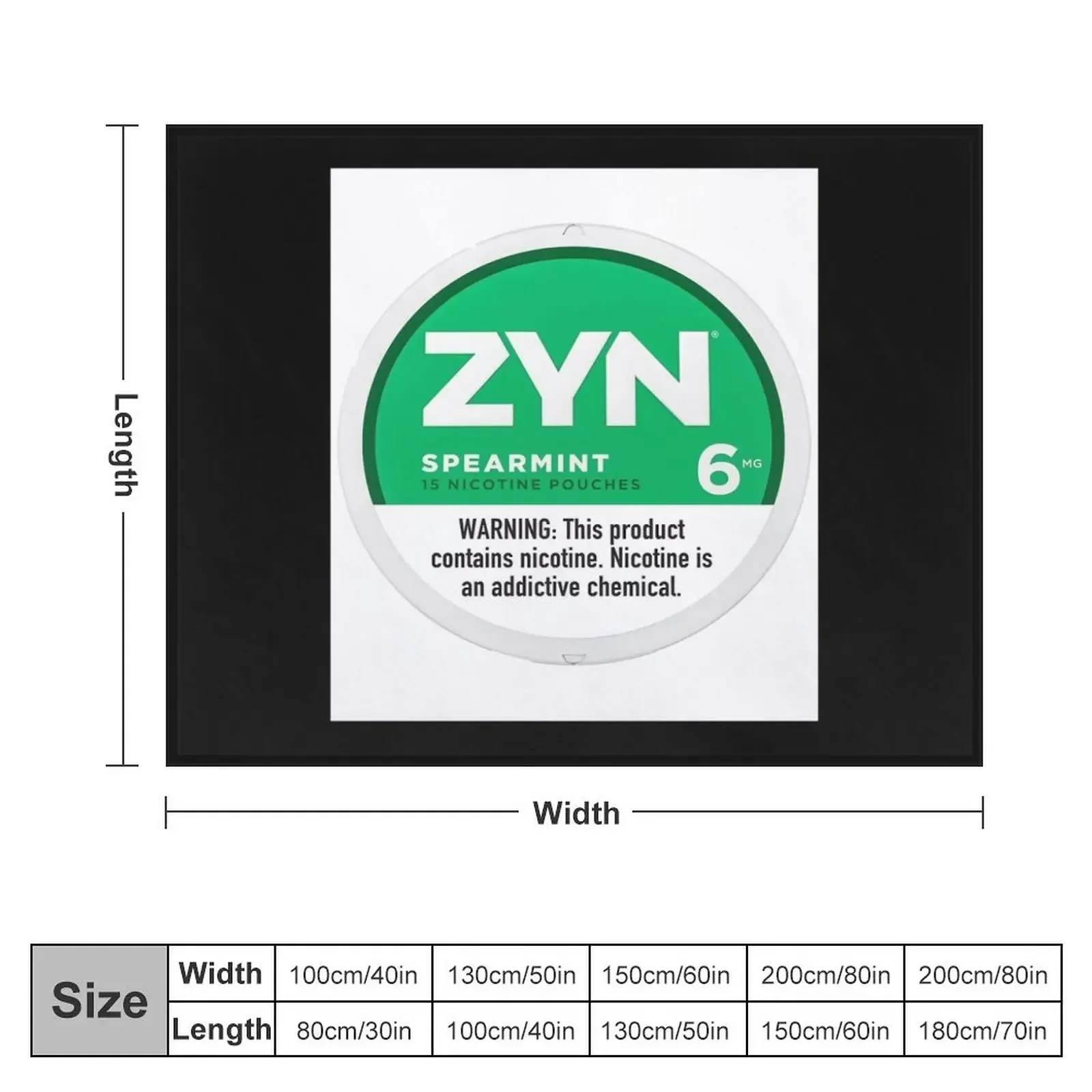 Zyn Shirt Sticker Nicotine Pouches Poster Chill Cool Mint Throw Blanket Furrys Blankets For Sofas Multi-Purpose Blankets