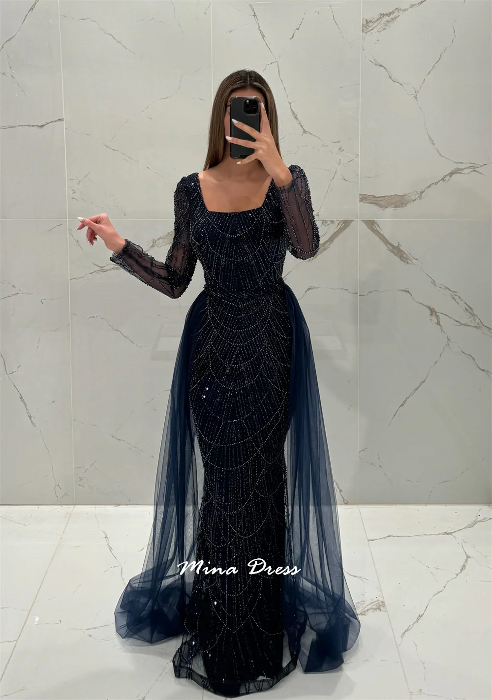 Mina Customized Gem Prom Dress Long Sleeves Prom Dresses Luxury Square Leader Evening Dresses Woman Elegant Tail Party 2025 Gala - AliExpress 320 Mina Customized Gem Prom Dress Long Sleeves Prom Dresses Luxury Square Leader Evening Dresses Woman Elegant Tail Party 2025 Gala - AliExpress 320