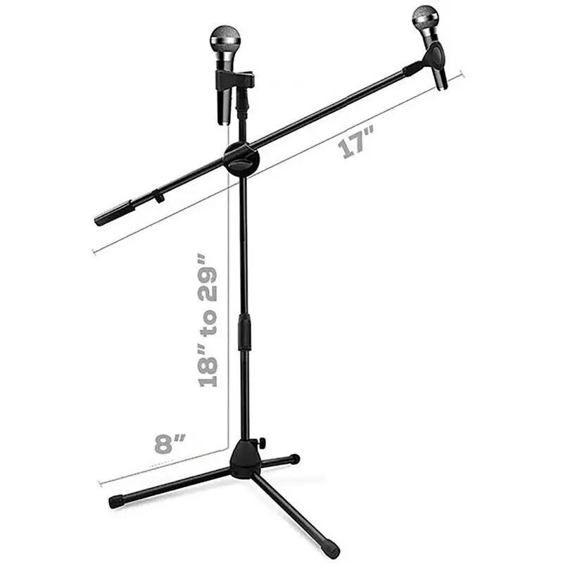 Microphone Stand Mic Stand Holder Portable Foldable Angle Adjustable Tripod With Mic Clip Holder Adjustable Desktop Microphone