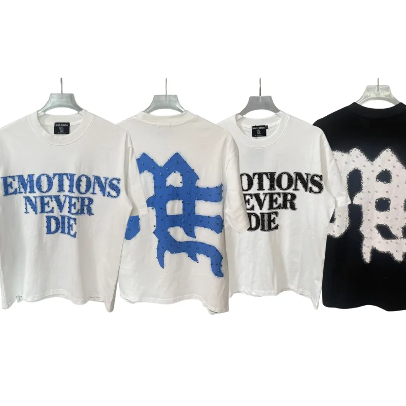 

MIXED EMOTION T-shirts High Quality Letters Print Casual Cotton Short Sleeved Men Women Tshirt Harajuku