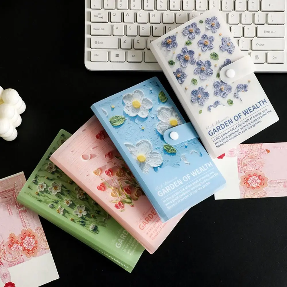 Caderno com Botão e Estampa Floral para Controle Financeiro, Resistente a Respingos de Água, para Planejamento Diário, Orçamento de Dinheiro, Livro de Registros de Poupança e Envelopes para Dinheiro