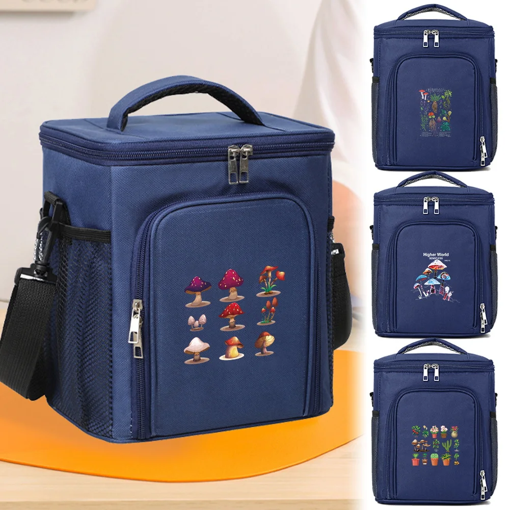 

Ice Pack Food Storage Boxes Insulated Cooler Bag Insulated Thermal Lunch Drink Carrier Mushroom Printing Series Insulated Bags