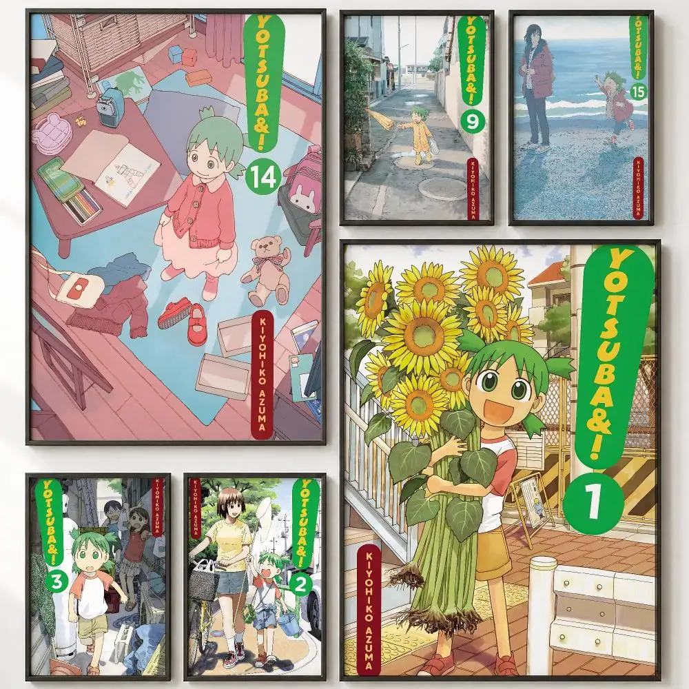 Classic Yotsuba&! Anime Poster HD poster wall art self-stick no-residue for home cafe office great gift