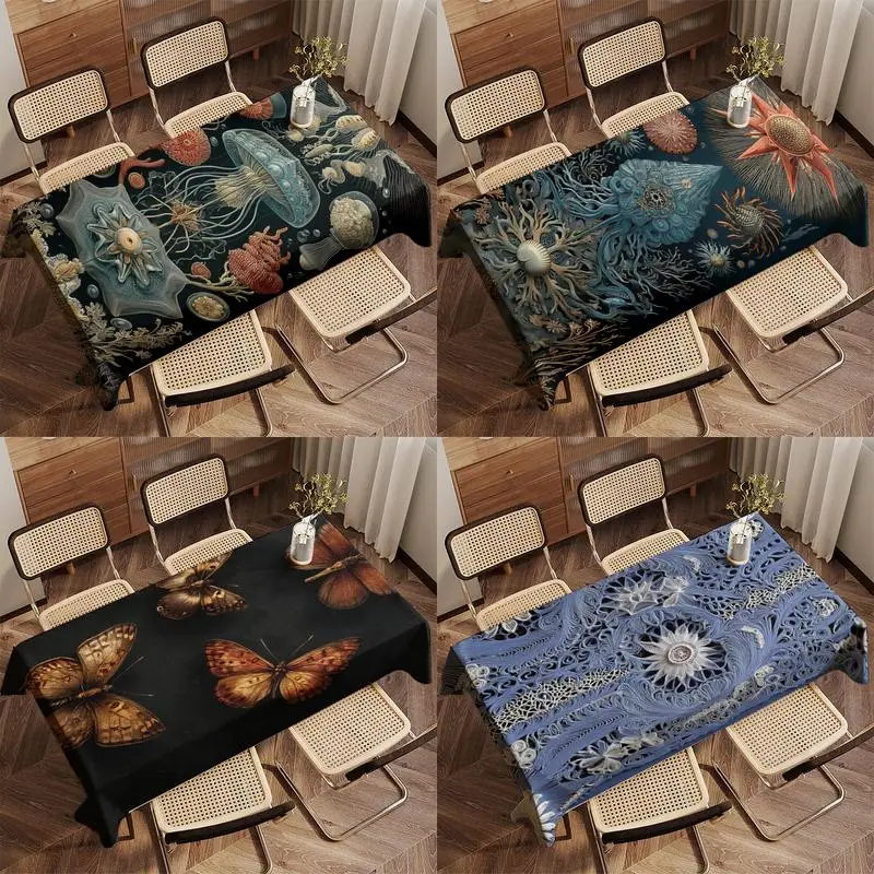 Jellyfish Digital Pattern Tablecloth Restaurant Kitchen Tablecloth Living Room Home Decoration Rectangular Party Decoration
