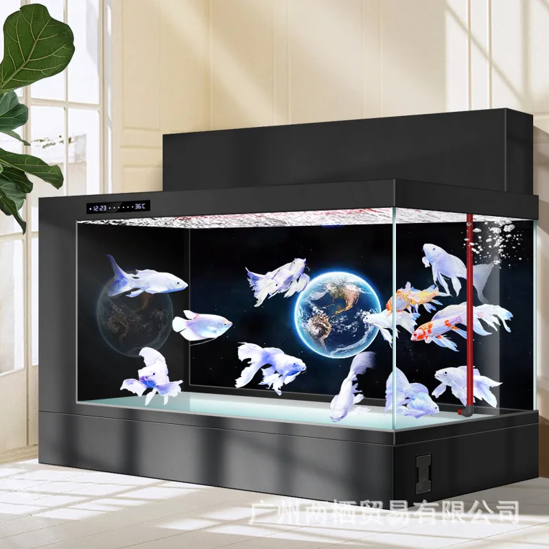 Ultra-white glass double filter circulation aluminum alloy water-free large fish tank
