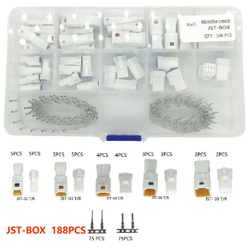 Combinatieset 2P 3P 4P 6P 8P 0.6Mm Waterdichte Draad Connector Stekker Mannelijke Vrouwelijke Aansluiting Jst Jwpf Elektrische Connector