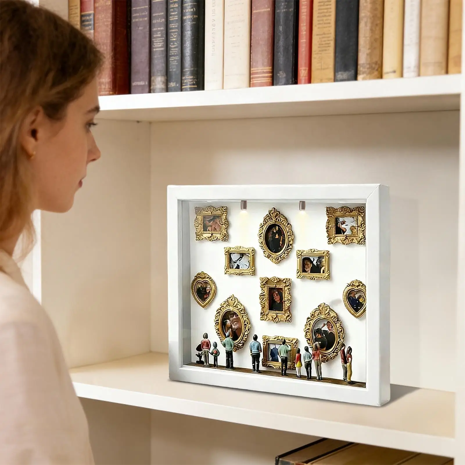 Small Museum Display Box DIY Mini Fugurine DIY Decor Mini Museum Shadow Frame for Wedding Birthday Holiday Apartment Farmhouse