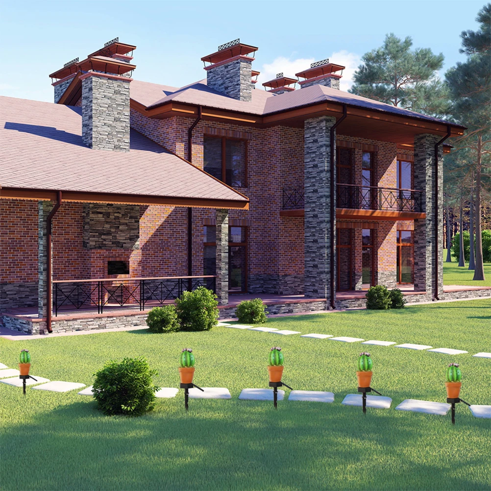 

Solar Garden Stake Lamp LED Cactus Ground Plug Light Waterproof Lawn Patio Yard Decoration Solar Powered LED Lawn Lamp