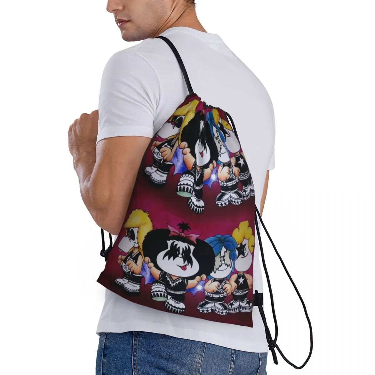 Personalizado engraçado mafalda cordão sacos das mulheres dos homens portátil esportes ginásio mochila mochilas de compras