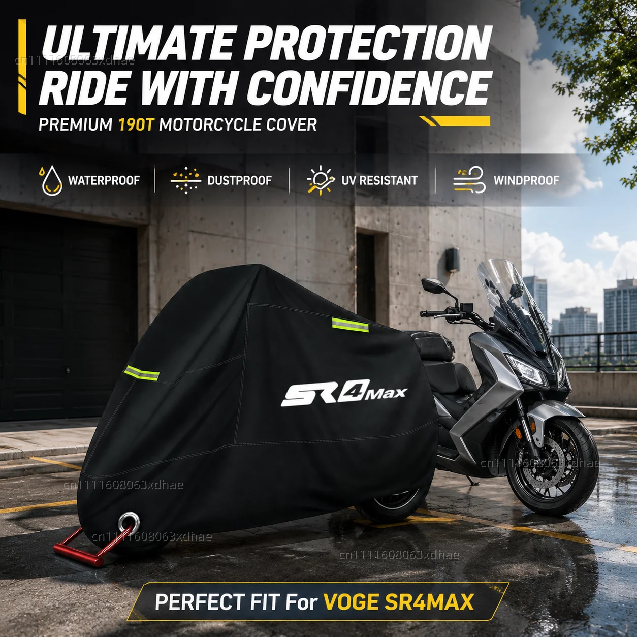 

All-Weather Motorcycle Cover Outdoor Protection Waterproof 190T Oxford Cloth For For VOGE SR4MAX SR4 MAX sr4max 2022 2023 2024