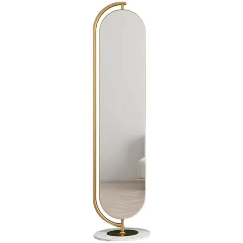

Stylish 360-degree rotatable, full-length vanity floor mirror with stable home decor, marble base