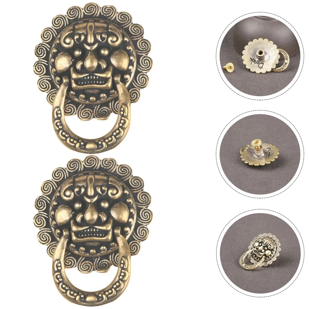 

2 pcs Luggage Buckles Brass Vintage Metal Fasteners For Suitcase Diy Decor Craft Lightweight Durable Portable Simple Storage