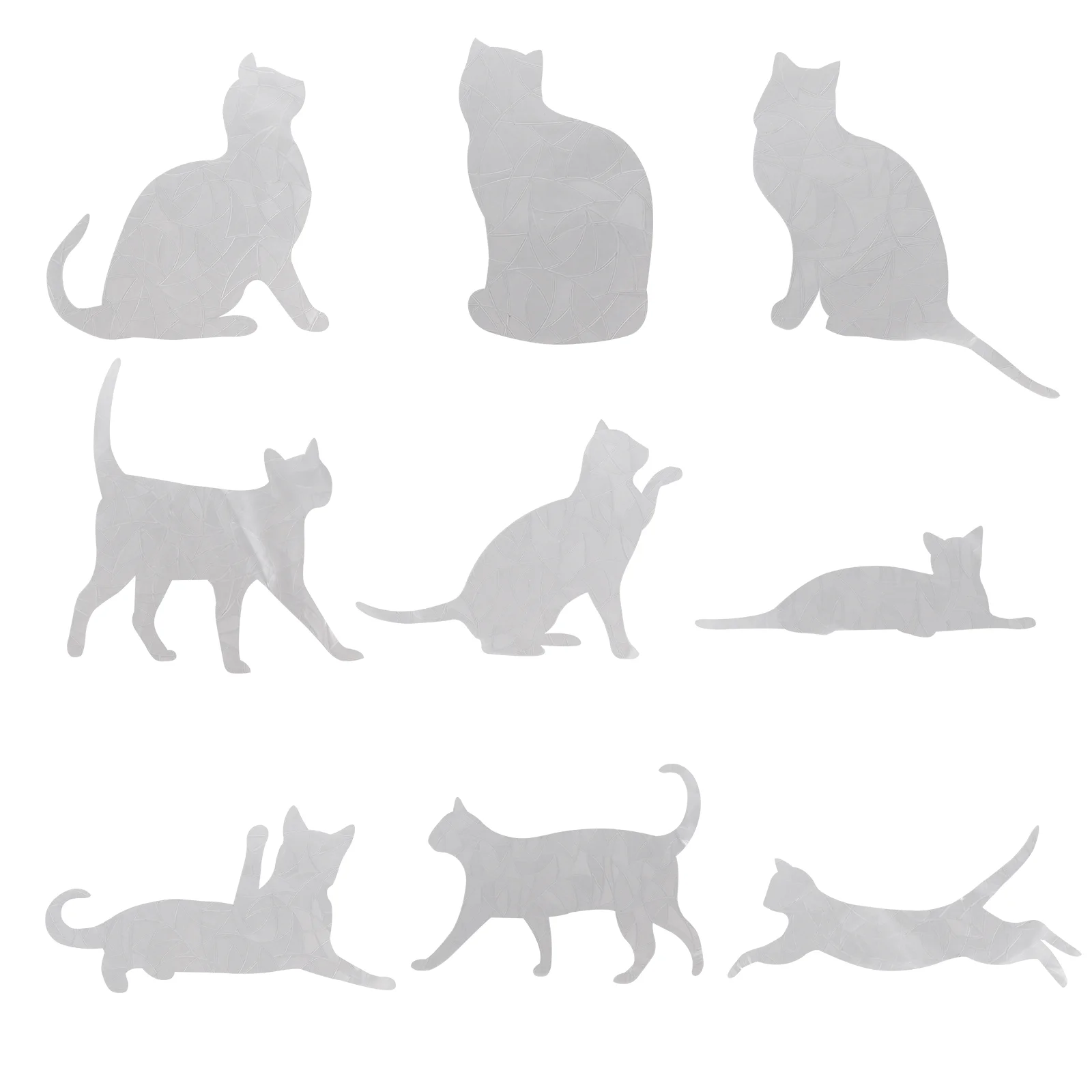 9 Pcs Cat Glass Window Removable Decal Practical Sticker Stickers Decorate Shop Pvc Static Anti-Collision Clings