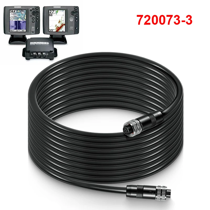 

720073-3 Ethernet Cable AS EC 20E Replacement Part for Humminbird Black Fit for Helix, APEX, SOLIX and Onix Models (20 Feet)
