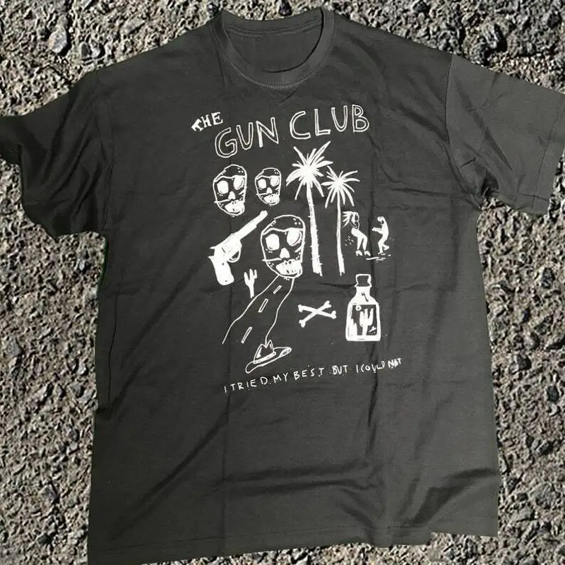 

The Gun Club For Fans Черная футболка из хлопка в полный размер HT123