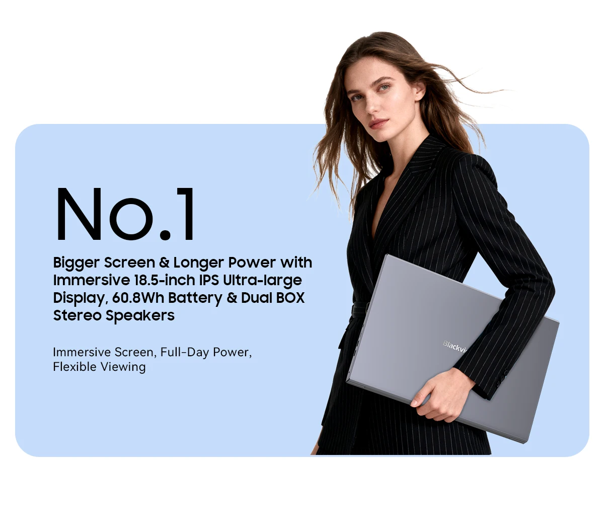 Blackview ACEBOOK 10 Laptop Computer 18.5" FHD 8000mAh Intel N150 Windows 11 16GB RAM 512GB BT5.2 WiFi 6 Desktop Notebook