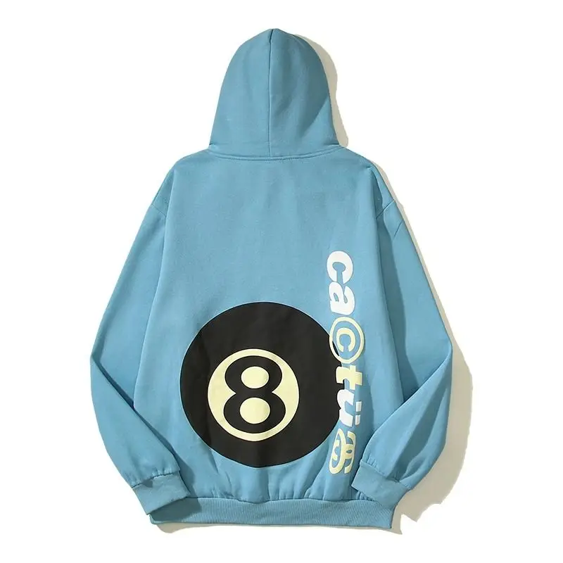 Black 8 Ball Printed Hoodies Sweater for Men and Women Sweetwear Autumn and Winter Fashion Trend Casual Comfy Couple Top Coat