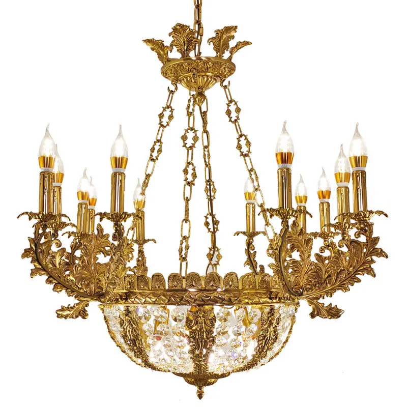 ثريا فرنسية مصنوعة بالكامل من النحاس، وغرفة معيشة وغرفة طعام على الطراز الأوروبي، ومبنى مزدوج فاخر