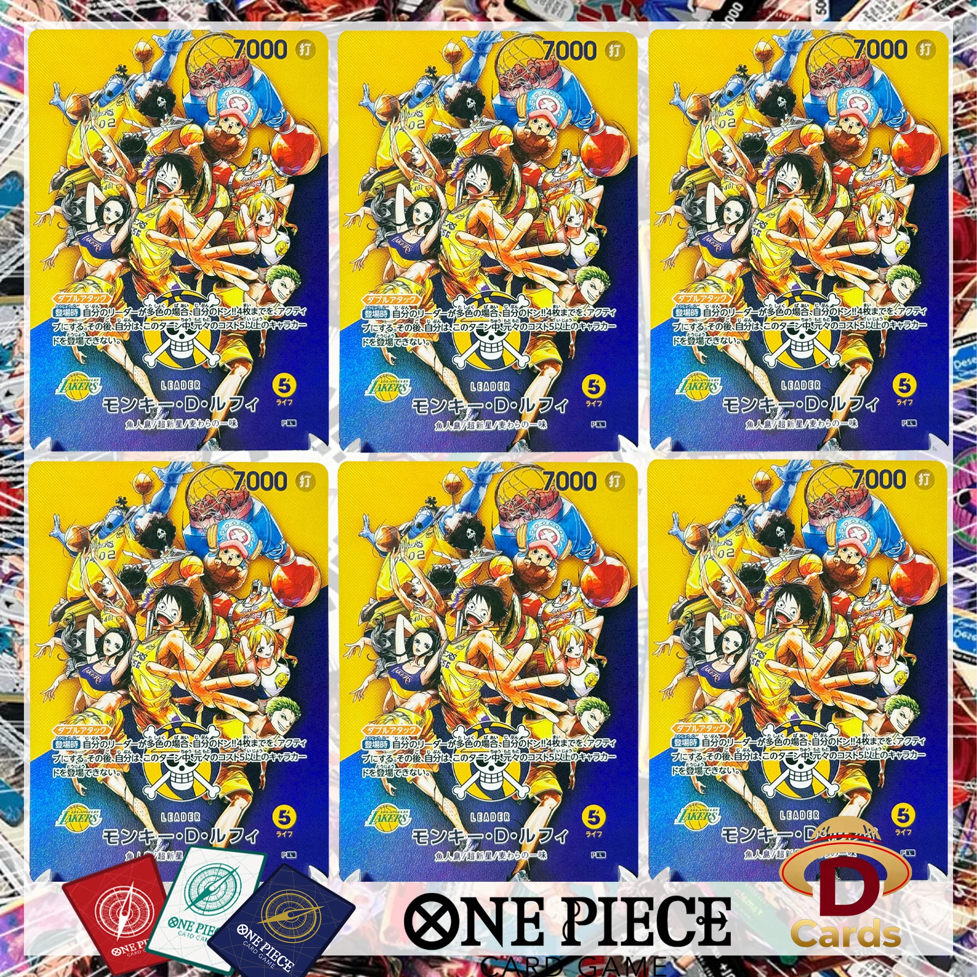 

Коллекционная карта One Piece X Lakers Game Night: Баскетбол, Monkey.D.Luffy, с высокотекстурной фольгой, прокси-карта для хобби-игр