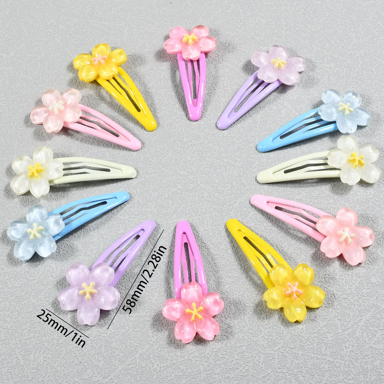 4Pcs/Set Multicolor BB Hair Clips Sweet Flowers Shape Women Side Clips For Daliy Life