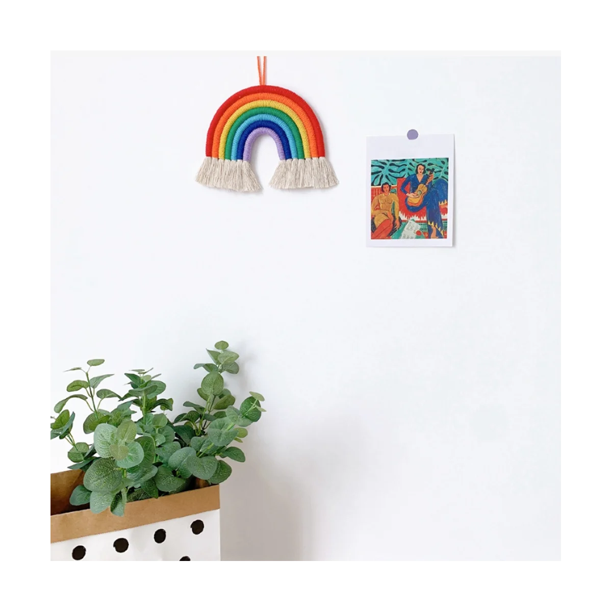 Nordic Style Room Decoration Handwoven Cotton Rope Rainbow Hanging Decoration Wall Hanging Decoration