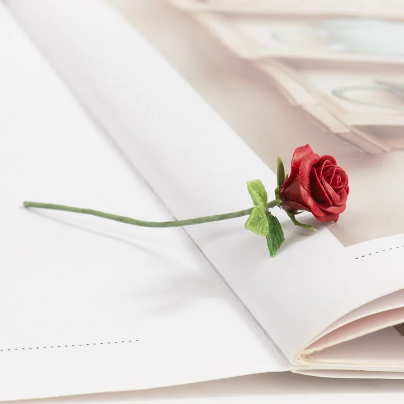DIY Miniature Simulation Flowers 63mm Plastic Cloth Roses Tulips for Model Wreath Diorama Artificial Plants Craft Accessories