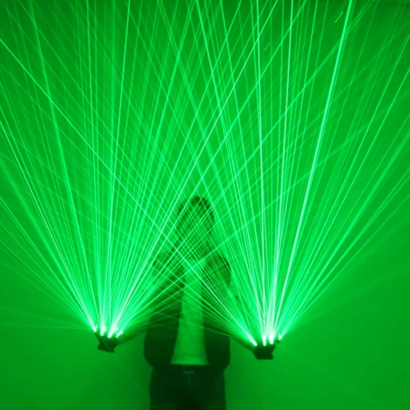 Green Laser Gloves  MultiBeam Laser Dance Gloves for DJ Party Atmosphere Glow Props for Stage and Festival Performances