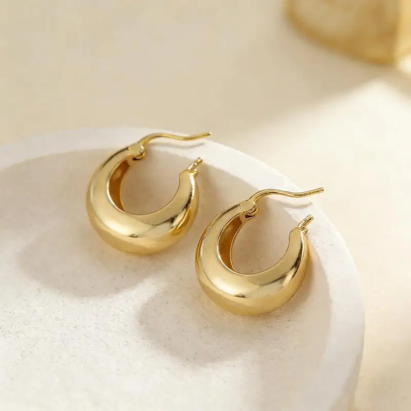 Korean Version Of Fashionable Classic Earrings With An Indie-Chic Vibe, Featuring High-End Style And Simple Geometric Ear Loops