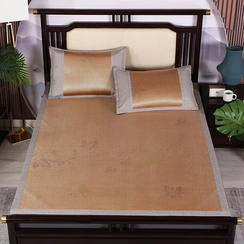 

Ice Vine Mat Cool Summer Ice Silk Home Student Dormitory Air Conditioned Mat Printing Tatami Style Handmade+Machine Woven