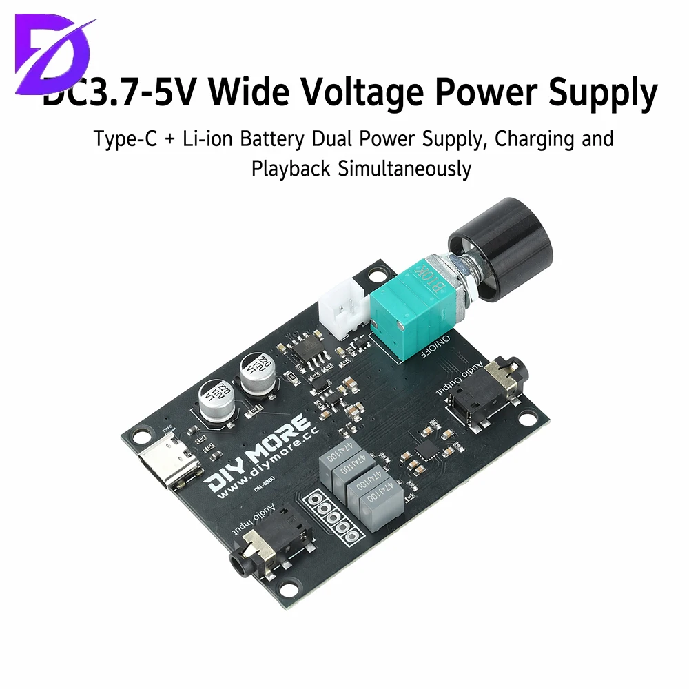 DC 3.7V-5V DM-AB001 Stereo Headphone Amplifier Module MAX97220 3.5mm Audio Amplifier Board Type C Interface