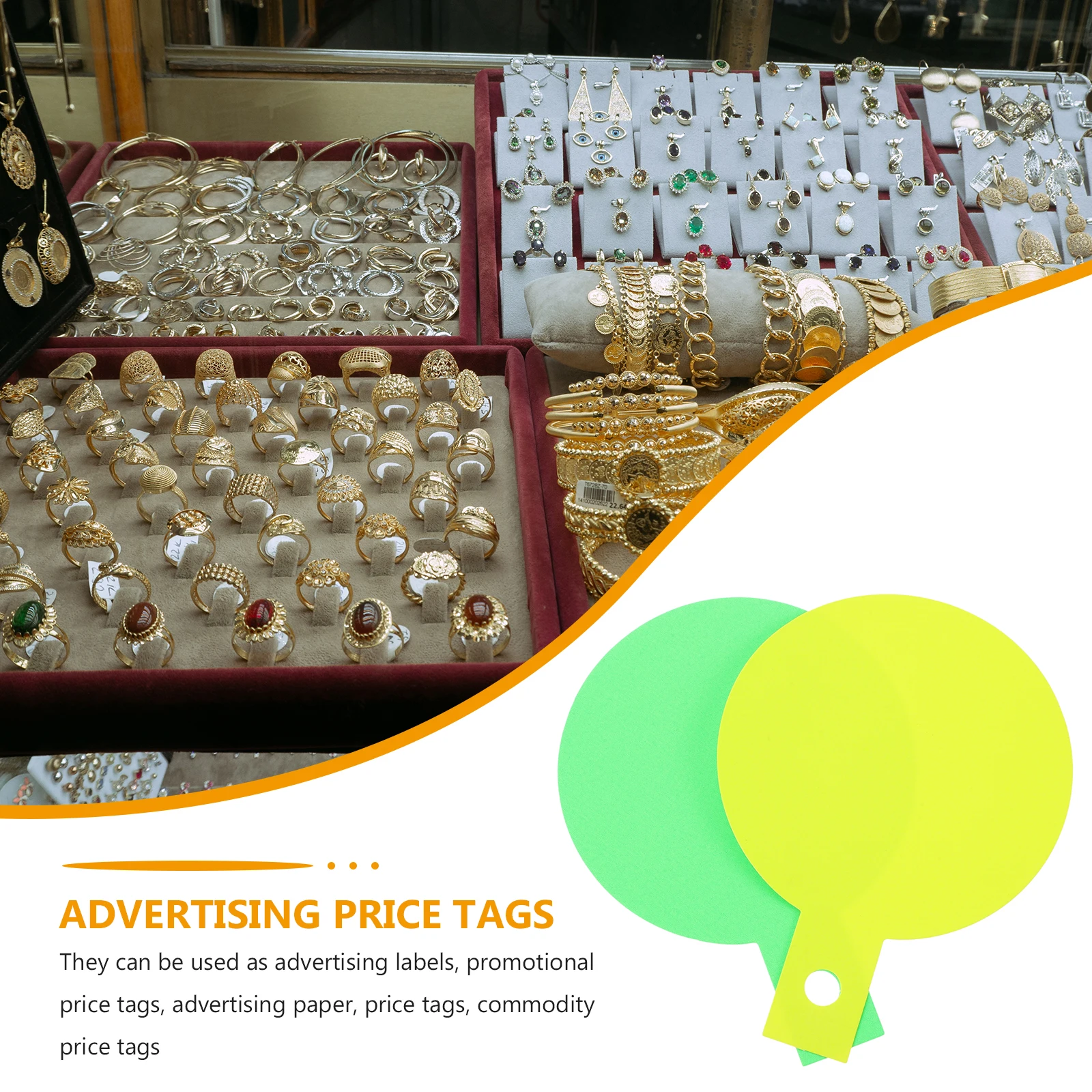 

40 Sheets Advertising Price Tags Fluorescent Paper Sale Tags Promotional Price Labels Store Sale Supplies Promotional Cards