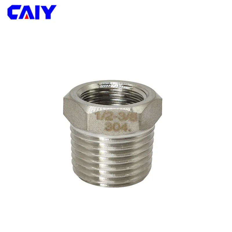 المخفض جلبة الذكور x أنثى 1/8 "1/4" 1/2 "3/4" 1 "DN8 DN10 DN15 DN20 BSP الموضوع 304 الفولاذ المقاوم للصدأ تجهيزات أنابيب السباكة