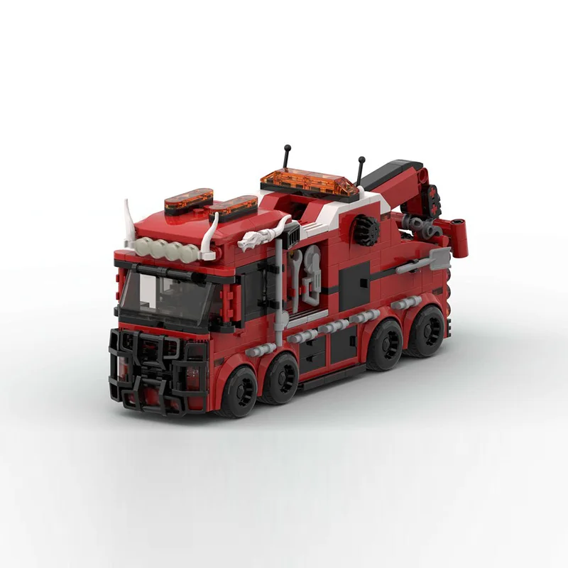 Speed Racing Car Model MOC Building Bricks Emergency Recovery Truck Modular Technology Children Holiday Gifts Assemble Toys Suit