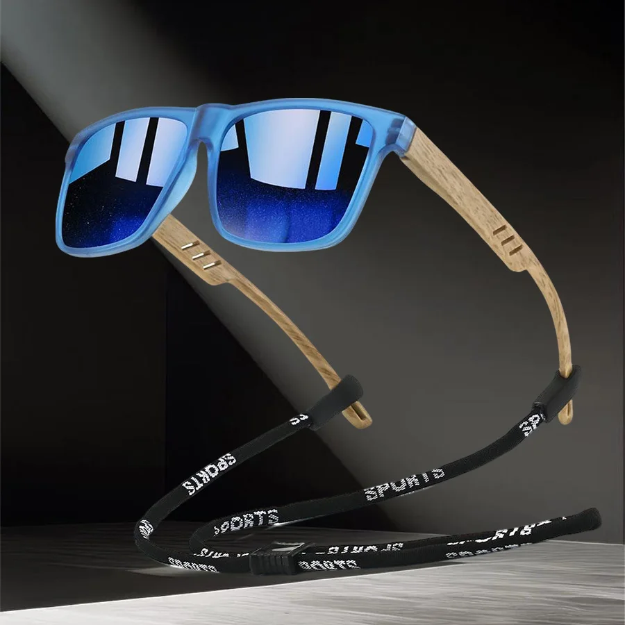 Fashion Square Sunglasses Chain Detailing Men Women Driving Fishing Colorful Trendy Lightweight Protective Glasses
